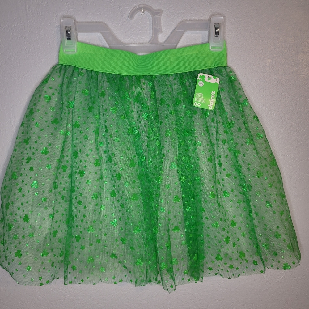 Claire's san patrick green tutu skirt